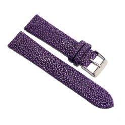 Lavendelfarbenes Uhrenarmband aus poliertem Rochenleder