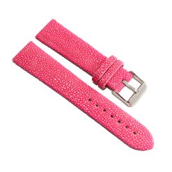 Uhrenarmband aus poliertem Rochenleder in der Farbe sakura