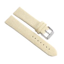 Uhrenarmband aus poliertem schneefarbenem Rochenleder