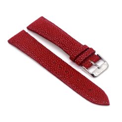 Uhrenarmband-galuchat-farbe-Bordeaux-1