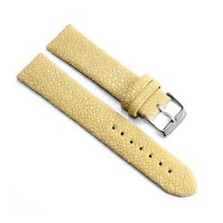 Uhrenarmband aus poliertem naturfarbenem Rochenleder